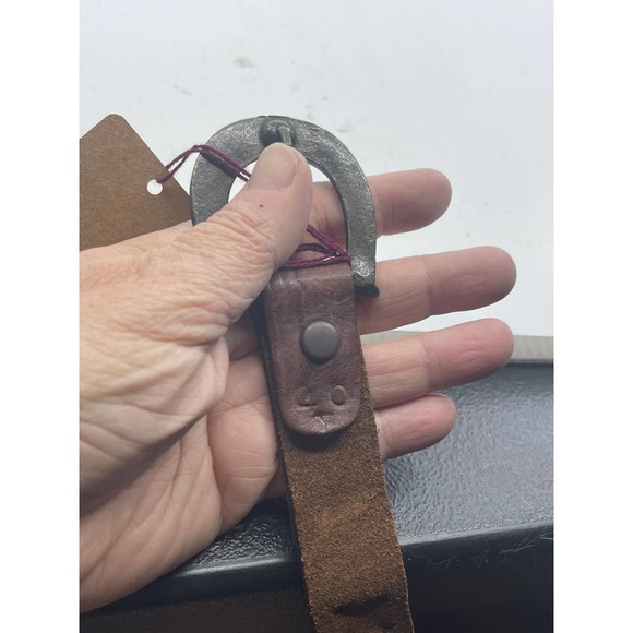 NEW NWT Double Wrap Around the Body Brown Leather Belt with Studs Sz 34, 38, 40 - Picture 10 of 11